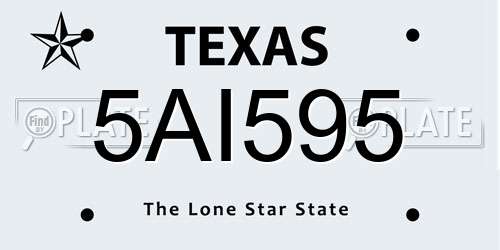 5AI595 Texas License Plate