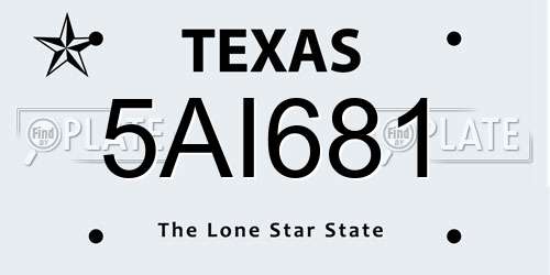 5AI681 Texas License Plate