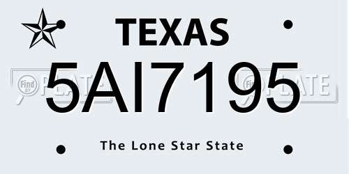 5AI7195 Texas License Plate
