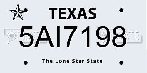 5AI7198 Texas License Plate