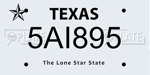 5AI895 Texas License Plate