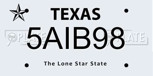 5AIB98 Texas License Plate