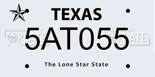 5AT055 Texas License Plate