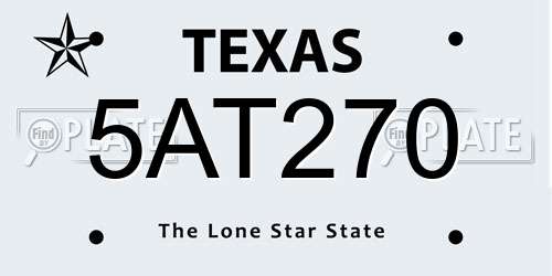 5AT270 Texas License Plate