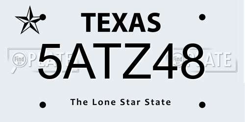 5ATZ48 Texas License Plate