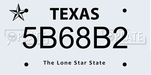 5B68B2 Texas License Plate