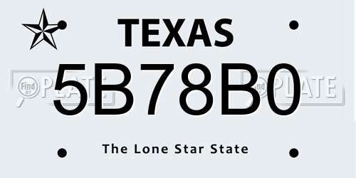 5B78B0 Texas License Plate