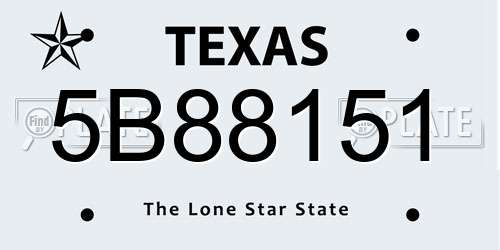 5B88151 Texas License Plate