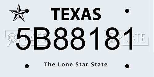 5B88181 Texas License Plate