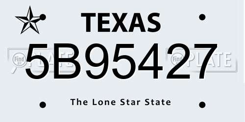 5B95427 Texas License Plate