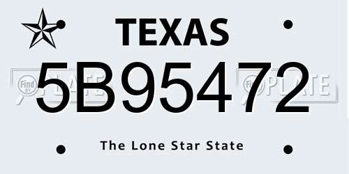 5B95472 Texas License Plate
