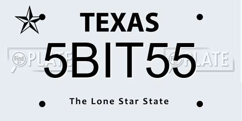5BIT55 Texas License Plate