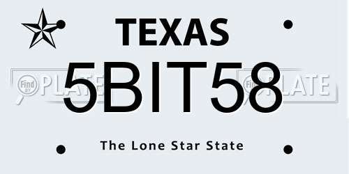 5BIT58 Texas License Plate