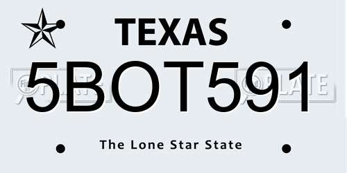 5BOT591 Texas License Plate