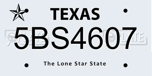5BS4607 Texas License Plate
