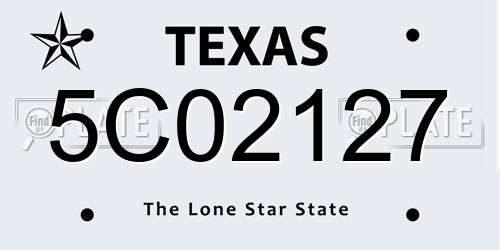 5C02127 Texas License Plate