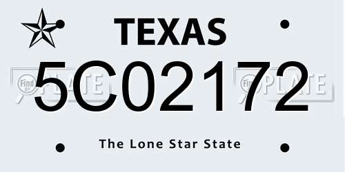 5C02172 Texas License Plate