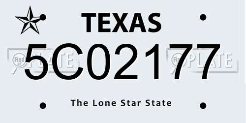 5C02177 Texas License Plate