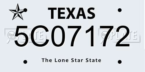 5C07172 Texas License Plate