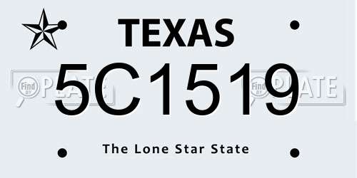 5C1519 Texas License Plate