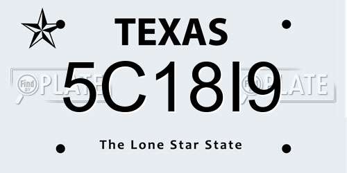 5C18I9 Texas License Plate