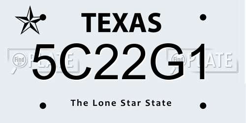 5C22G1 Texas License Plate
