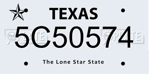 5C50574 Texas License Plate