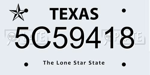 5C59418 Texas License Plate