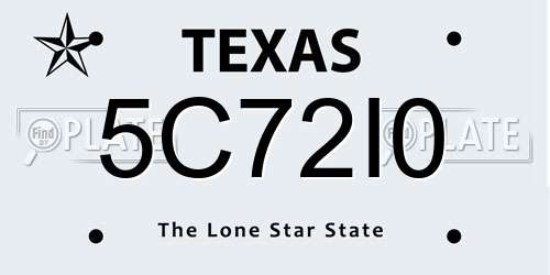 5C72I0 Texas License Plate