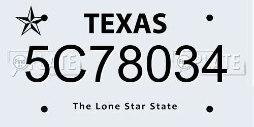 5C78034 Texas License Plate