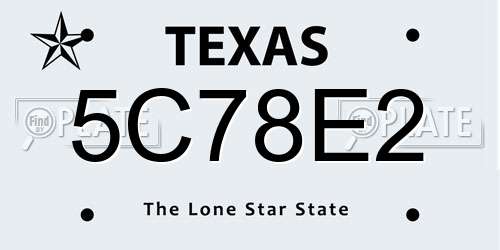 5C78E2 Texas License Plate