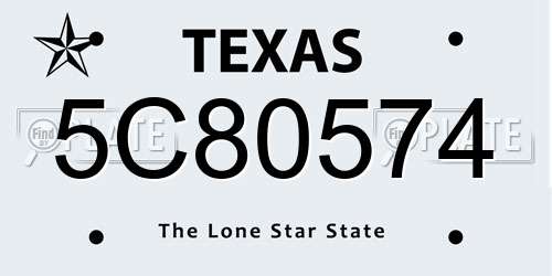 5C80574 Texas License Plate