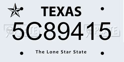 5C89415 Texas License Plate