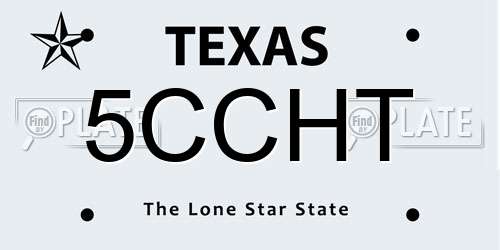 5CCHT Texas License Plate