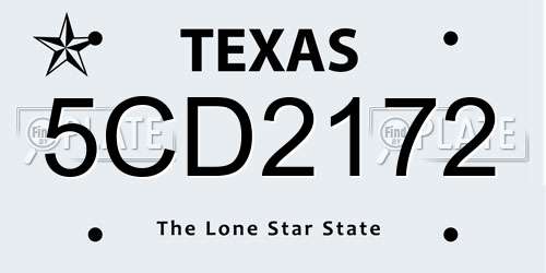 5CD2172 Texas License Plate
