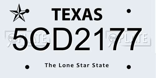 5CD2177 Texas License Plate