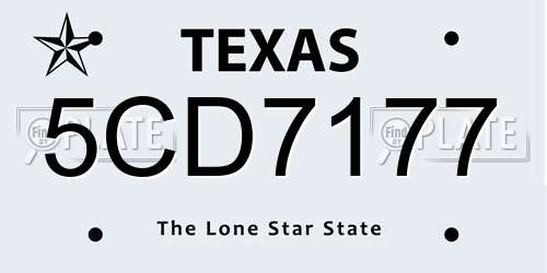 5CD7177 Texas License Plate