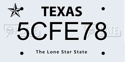 5CFE78 Texas License Plate