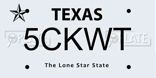 5CKWT Texas License Plate