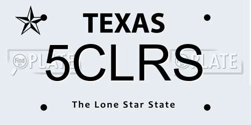 5CLRS Texas License Plate