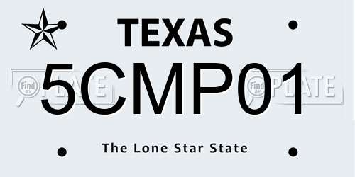 5CMP01 Texas License Plate