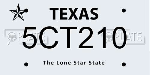 5CT210 Texas License Plate