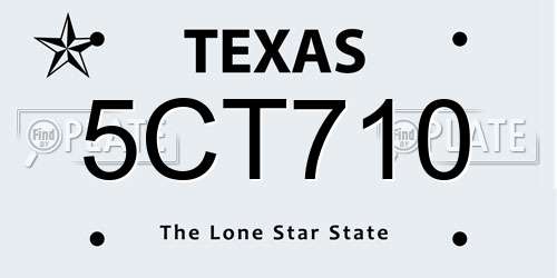 5CT710 Texas License Plate