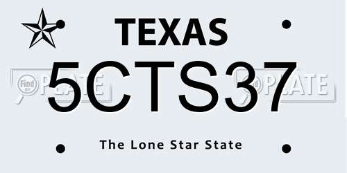 5CTS37 Texas License Plate