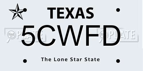 5CWFD Texas License Plate
