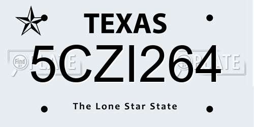 5CZI264 Texas License Plate
