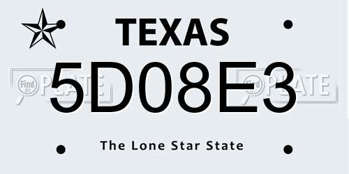 5D08E3 Texas License Plate