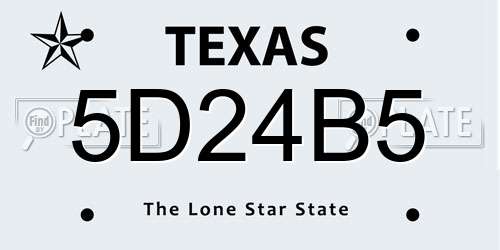 5D24B5 Texas License Plate