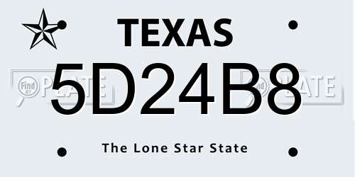 5D24B8 Texas License Plate