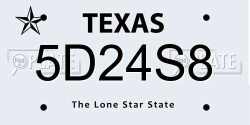 5D24S8 Texas License Plate